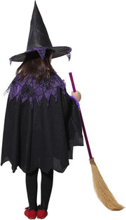 Halloween Little Witch Costume Dress for Kids with Hat – Spooky Halloween Party Outfit