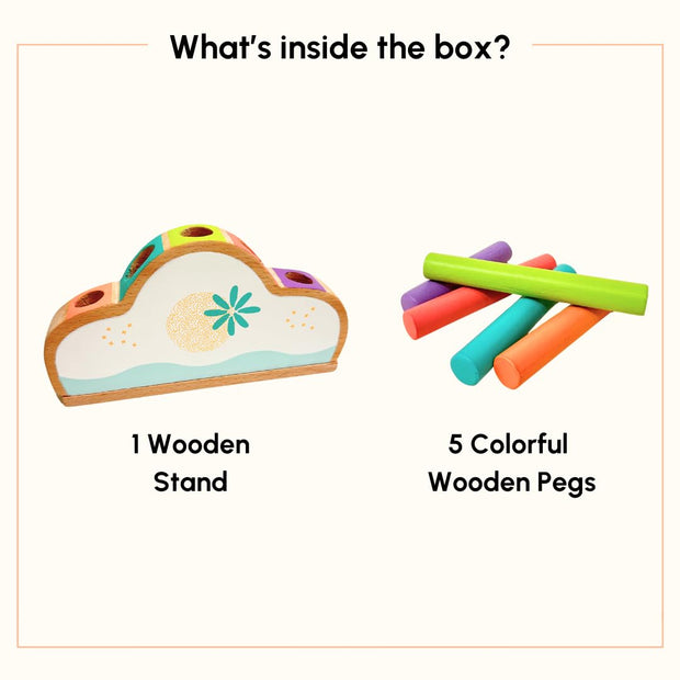 Curious Cub Pop Up Pegs | Montessori Wooden Pop-Up Peg Toy (12 Months +)
