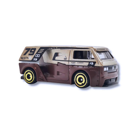 Hot Wheels VW T3 Custom | HW Vans Series | 1:64 Scale Die-Cast by Small CLAP (Brown) - The Write Stuff