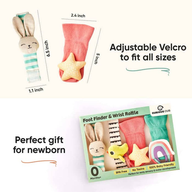 Curious Cub 0 Months+ - Foot Finder & Wrist Rattle