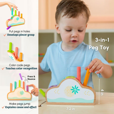 Set of 6 Montessori Learning Wooden Toys Box - The Write Stuff