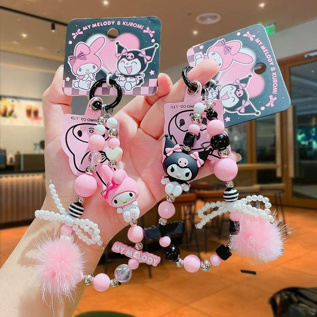 Kuromi Melody bead pendant keychain