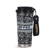 Designer Floral Coffee Mug with Straw & Flip Lid – 500ml - The Write Stuff