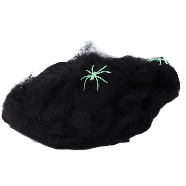 Halloween Decor Stretchable Spider Black Web - The Write Stuff