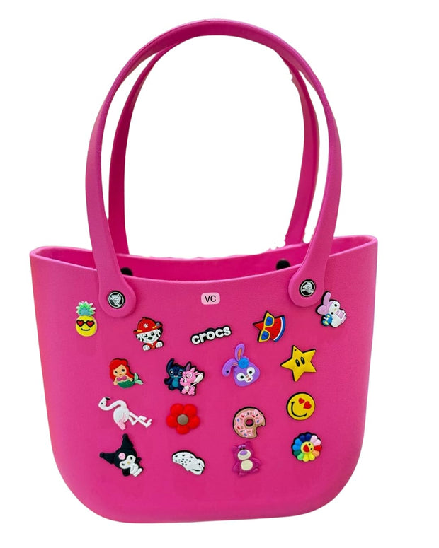 EVA Silicone Tote Bag with Pop-in Charms – Multiple Colors silicon tote bag - The Write Stuff