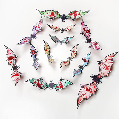 Halloween Glow in the Dark Bat - 12 PCS Set