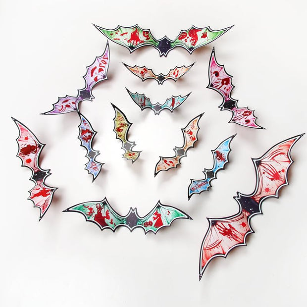 Halloween Glow in the Dark Bat - 12 PCS Set