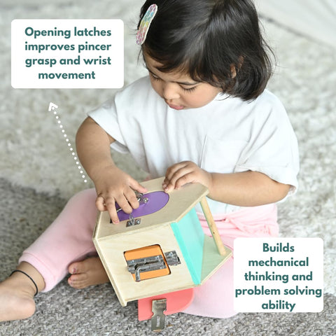 Curious Cub Latches & Locks Montessori Wooden Toy for Toddlers (21 Months+) - The Write Stuff