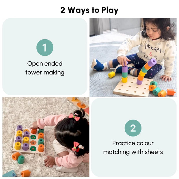 CURIOUS CUB- COLOR MATCHING PEG BOARD - 1.5 Years +
