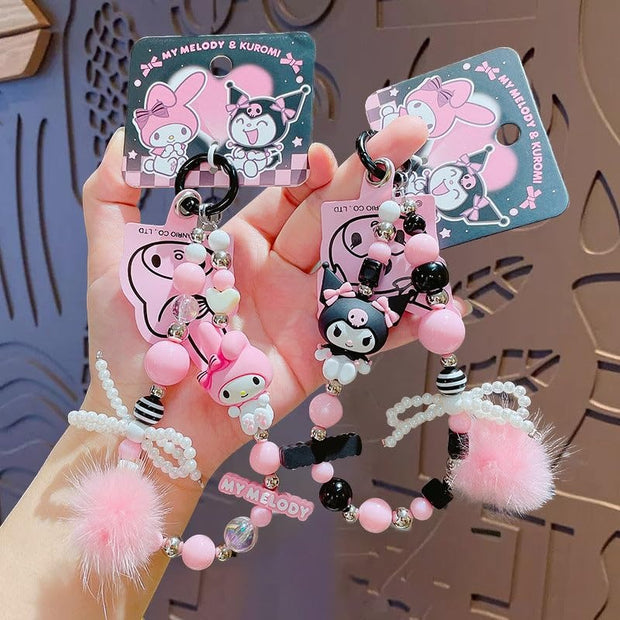 Kuromi Melody bead pendant keychain