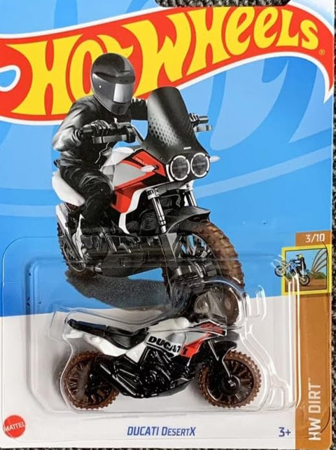 Hot Wheels Ducati DesertX – HW Dirt Series (White) 1:64 Scale Motorcycle Toy for Ages 3 & Up - The Write Stuff