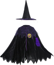 Halloween Little Witch Costume Dress for Kids with Hat – Spooky Halloween Party Outfit