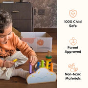 Curious Cub Pop Up Pegs | Montessori Wooden Pop-Up Peg Toy (12 Months +)