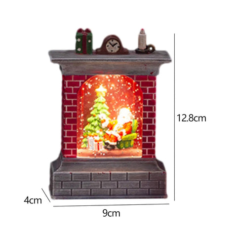 Christmas  mini Santa Fireplace With LED Light