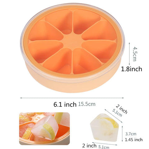 Orange Shape Silicon Ice Cube Tray