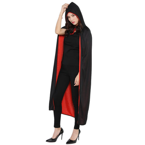 Halloween Long Cloak Death Cape – Double-Sided Witch Costume Hood for Adults & Unisex Cosplay
