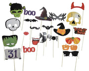 Multicolor Spider & Ghost Halloween Photo Props – DIY Trick-or-Treat Party Photo Booth Kit