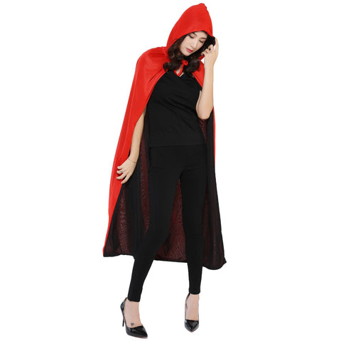 Halloween Long Cloak Death Cape – Double-Sided Witch Costume Hood for Adults & Unisex Cosplay
