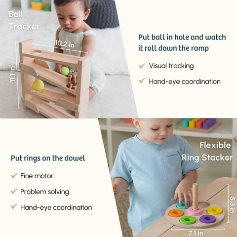 Set of 6 Montessori Learning Wooden Toys Box - The Write Stuff