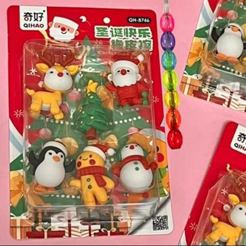 Christmas Theme Eraser - Set of 6