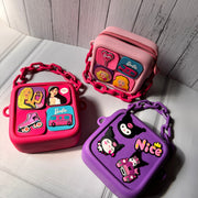 Barbie and Kuromi DIY Sling Bag | With Interchangeable Badges & Funky Chain Handle | Purse With Adjustable Belt - The Write Stuff