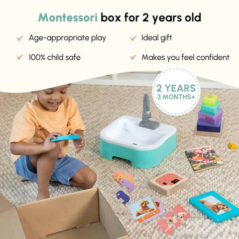 Set of 7 Montessori Learning Wooden Toys Box