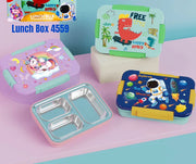 Unicorn/Dinosaur/Astronaut Transparent 3-Compartment 710 ml Lunch Box