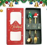 Christmas Golden Spoon & Fork - Set of 2