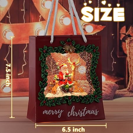 Christmas Red Carry Bag Showpiece With Music and Light