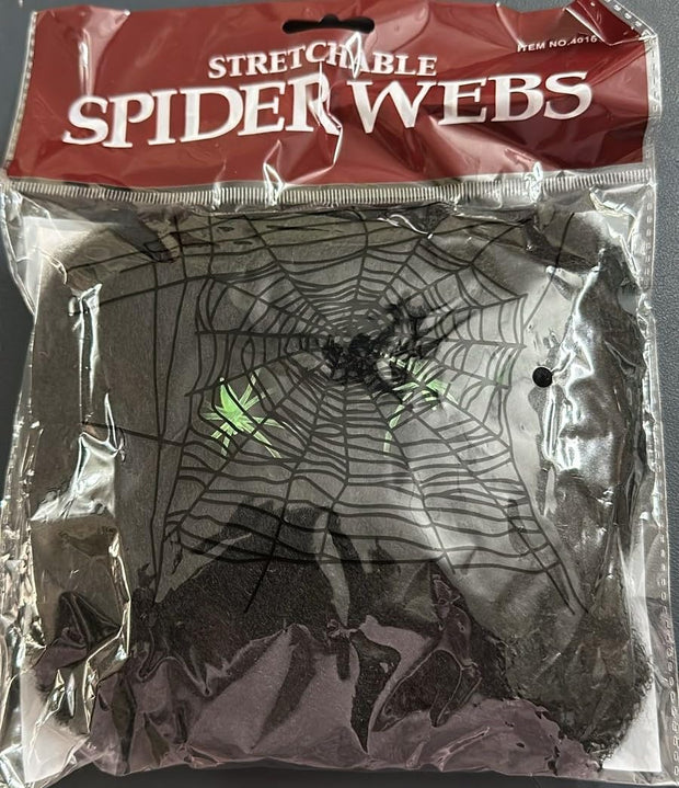 Halloween Decor Stretchable Spider Black Web - The Write Stuff