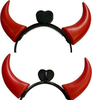 LED Devil Red Horns Headband