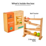 Curious Cub Montessori Ball Tracker | Wooden Rolling Ramp Toy for Babies (11 Months+)