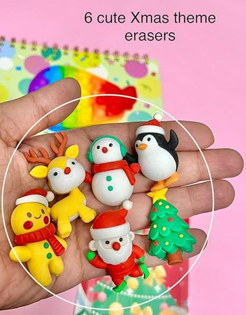 Christmas Theme Eraser - Set of 6