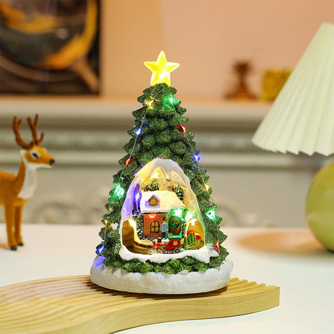 Christmas Tree Glowing House Musical LED Figurine - The Write Stuff