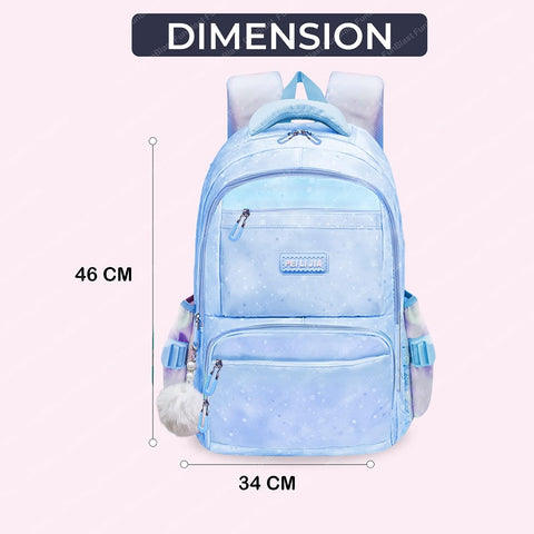 Star Theme Printed High School Backpacks for Teen Girls-18 Inches