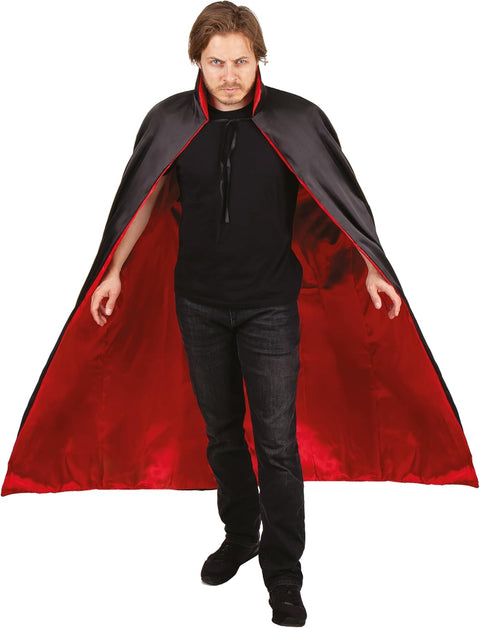 Halloween Cape Reversible Black & Red – Spooky Costume Cloak for Kids & Adults