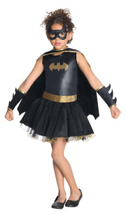 Halloween Bat Girl Costume for Kids – Includes Dress, Wristlets, Mask & Cape
