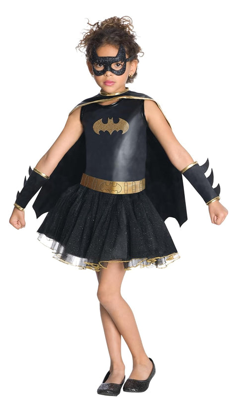 Halloween Bat Girl Costume for Kids – Includes Dress, Wristlets, Mask & Cape