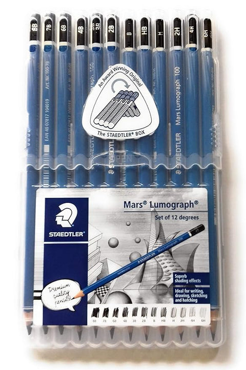 Staedtler- Mars Lumograph  Drawing Pencil - 12 Count