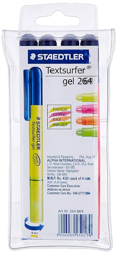 Staedtler - Textsurfer Gel Highlighter - 4 Count - The Write Stuff