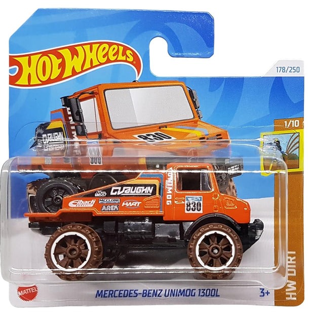Hot Wheels 2024 Mercedes-Benz Unimog 1300L – HW Dirt Series | Orange 1:64 Die-Cast Truck