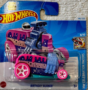 Hot Wheels Birthday Burner | HW Celebration Racers 8/10 | Pink & Teal Die-Cast Car - The Write Stuff