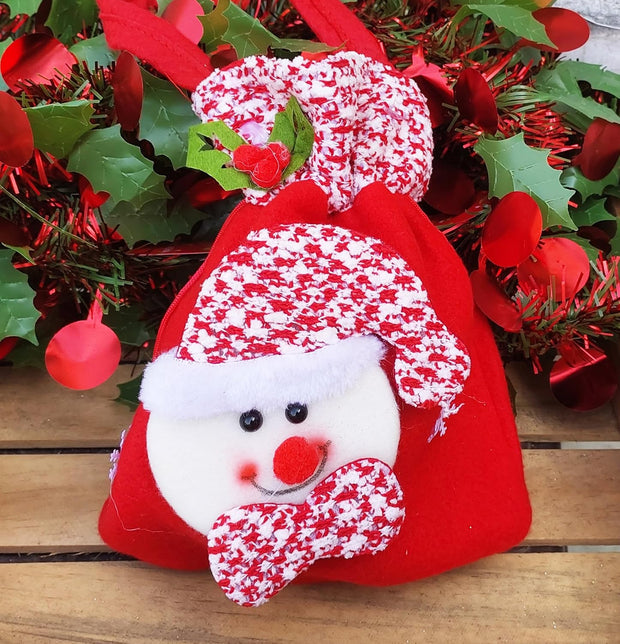Christmas Snowman Haversack Bag – Festive Gift Carry Bag - The Write Stuff