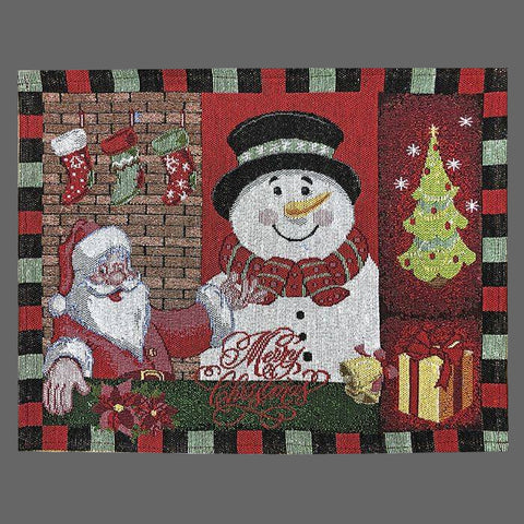 Festive red Christmas table runner