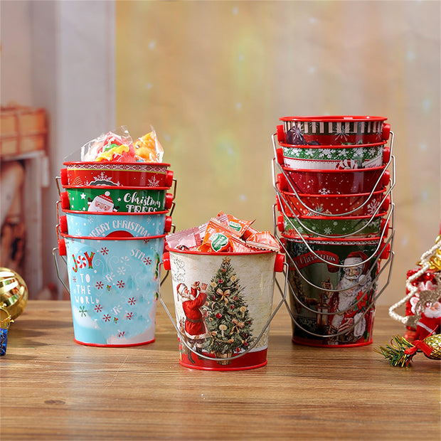 Christmas Metal Bucket For Gifts