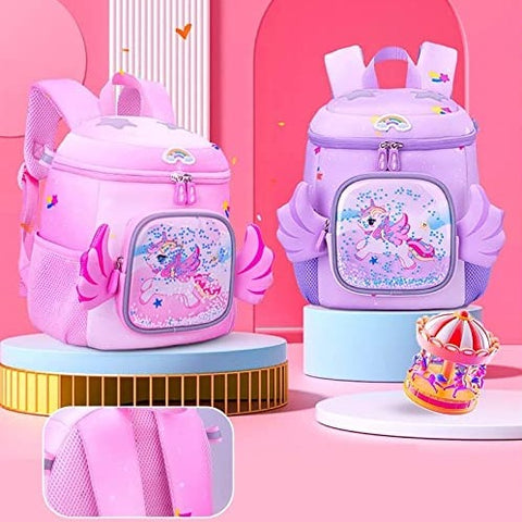 3D Unicorn Design Large Capacity School Bags