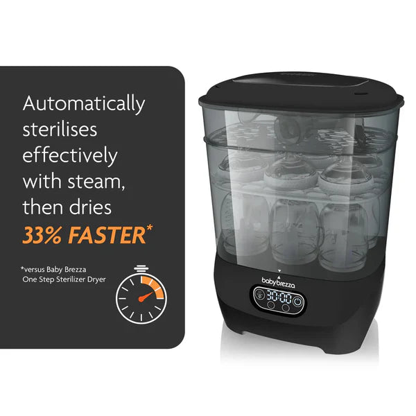Baby Brezza One Step Baby Bottle Sterilizer and Dryer Advanced - Black - The Write Stuff