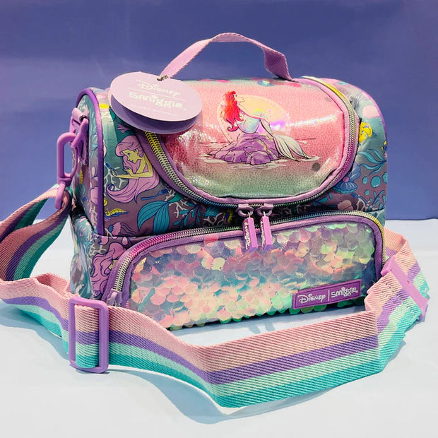 Smiggle x Disney Ariel Little Mermaid Lunch Bag – Glitter Mermaid Lunch Case with Sequins - The Write Stuff