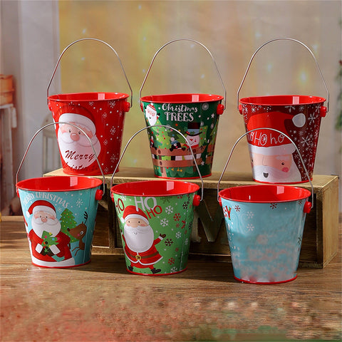 Christmas Metal Bucket For Gifts