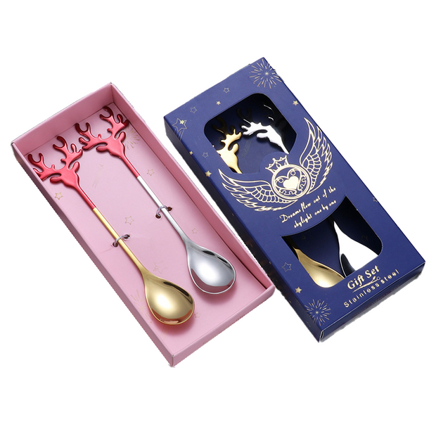 Christmas Reindeer Stainless Steel Spoon set of 2 - The Write Stuff